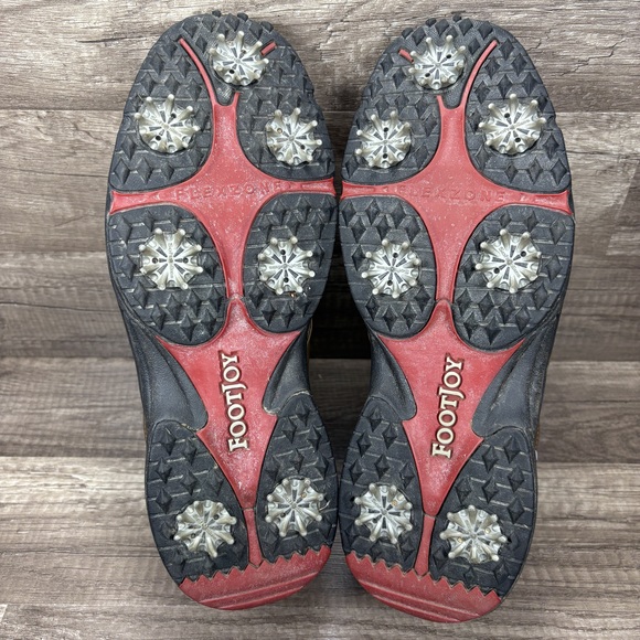 FootJoy GreenJoys White Brown Mens US Size 10 Wide 45307 Golf Shoes - Picture 8 of 9